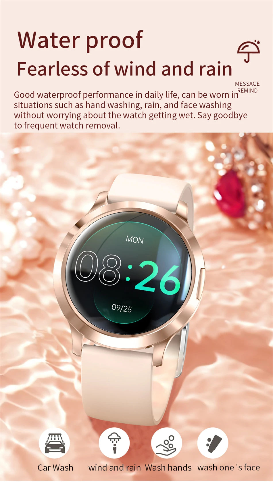 Reloj Inteligente LIGE AMOLED Curva 3D para Mujer