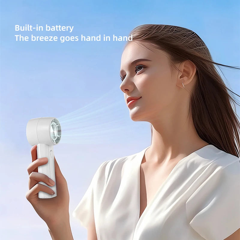 Ventilador portátil de mano, Mini ventilador de carga USB para el hogar de 1800mAh, carga USB de alta velocidad, ventilador de mano de refrigeración para acampar al aire libre