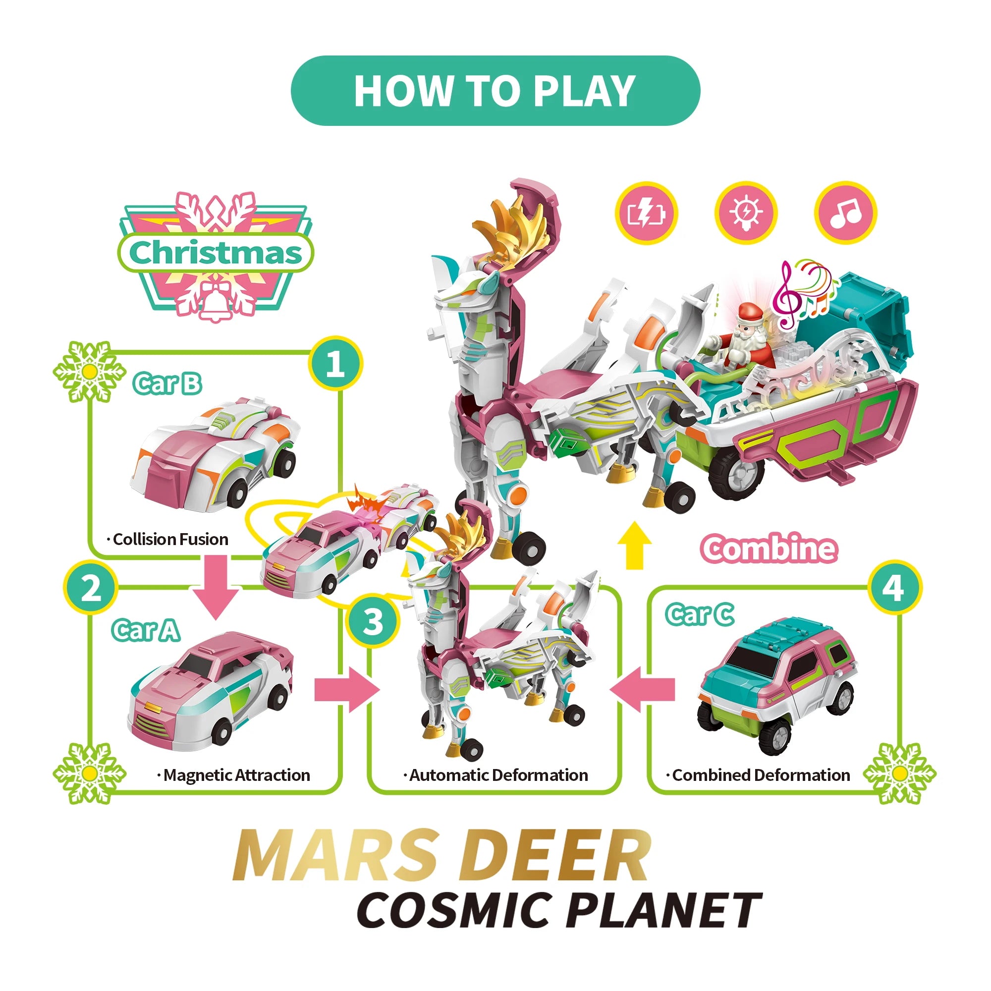 Auto Magnético Transformable 3 en 1 para Niños Juguete DIY