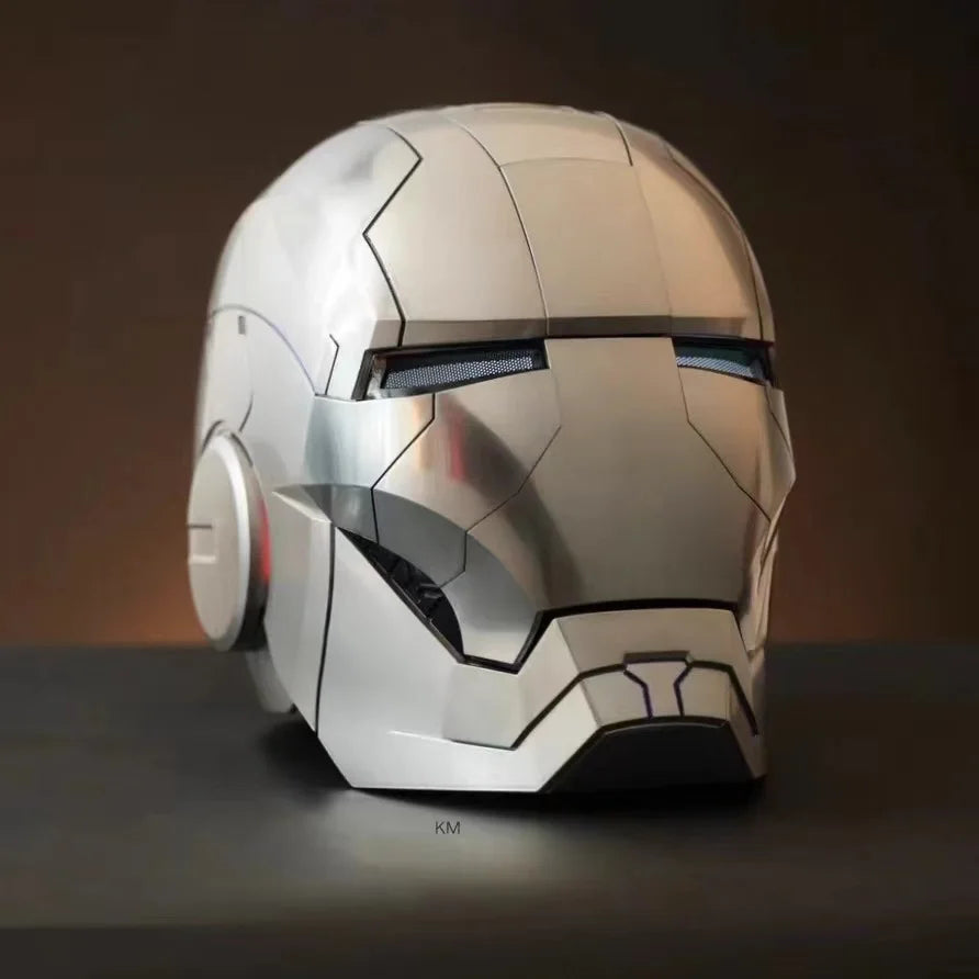 Casco de Iron Man de Marvel, Escala 1:1, MK50 MK5 MK17, con Control por Voz y Ojos Luminosos, Modelo Coleccionable para Adultos, Juguete de Navidad