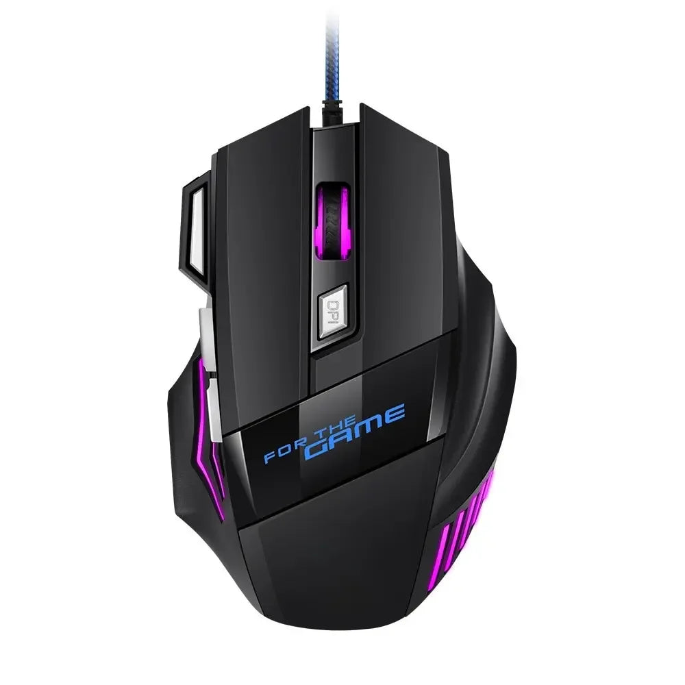 1 unidad, nuevo ratón USB para juegos Hyperspeed, ratón ergonómico retroiluminado RGB para juegos, ratón con cable 7D Esports para ordenador portátil y Gamer