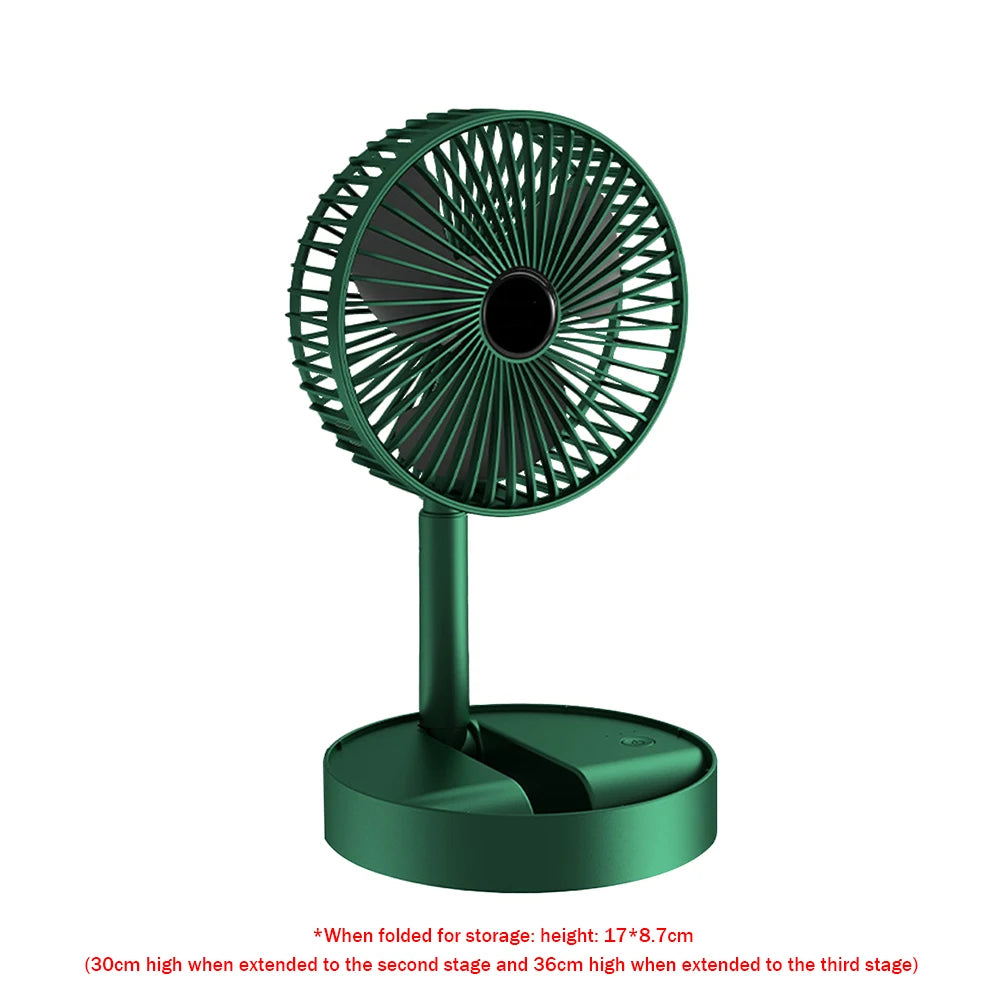 Ventilador de Escritorio Plegable Recargable USB con Tecla Táctil