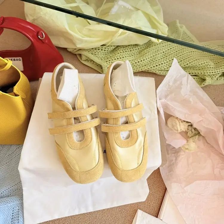Zapatos Mary Jane para Mujer, Primavera-Otoño 2026 |   Zapatos Planos de Lona Estilo Francés |   Zapatos Casuales con Puntera Ancha, Suela Suave y Cierre de Velcro