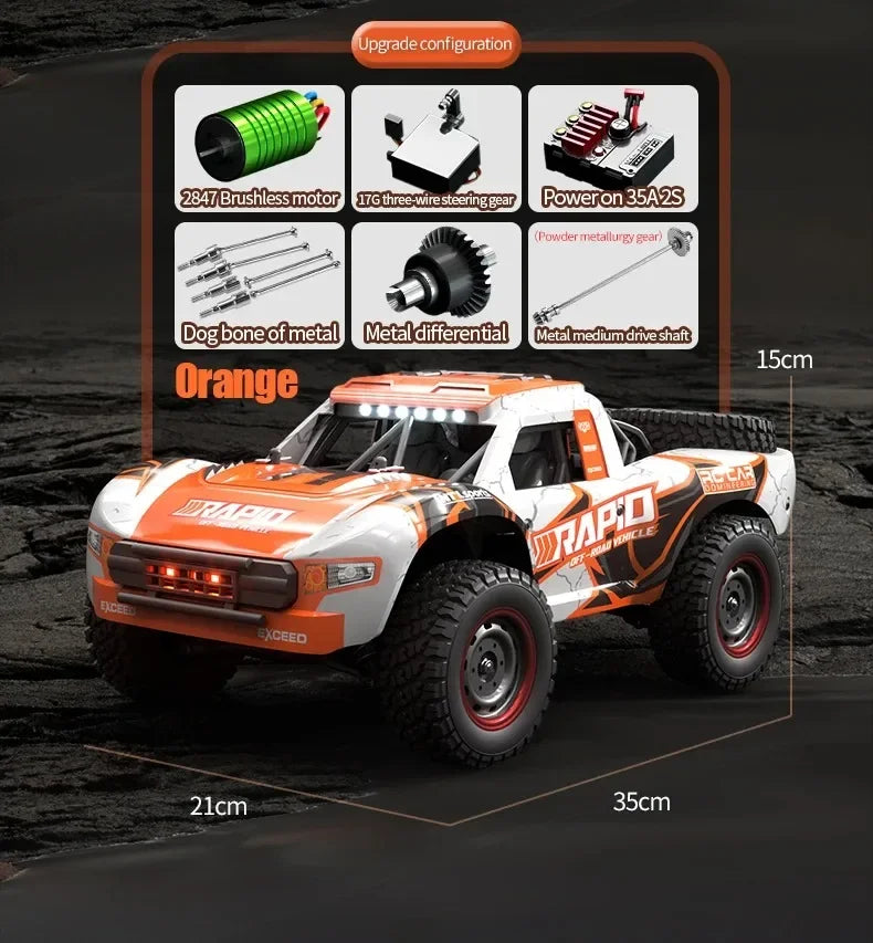 JJRC Q130 1:16 70 KM/H 4WD RC coche con Motor sin escobillas ligero coches de Control remoto camión monstruo de deriva de alta velocidad juguetes para niños y adultos