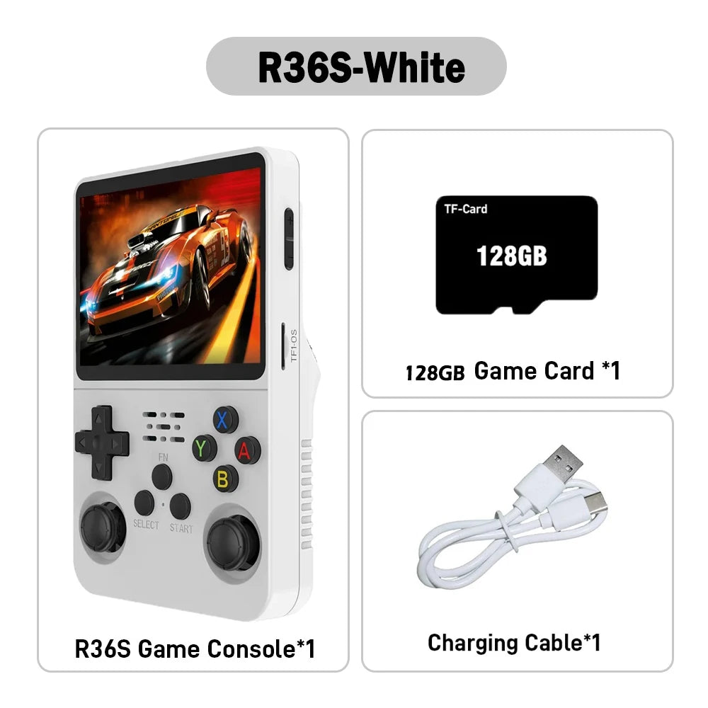 Consola de Juegos Retro R36S ARKOS, Pantalla IPS 3.5 Pulgadas, 64GB