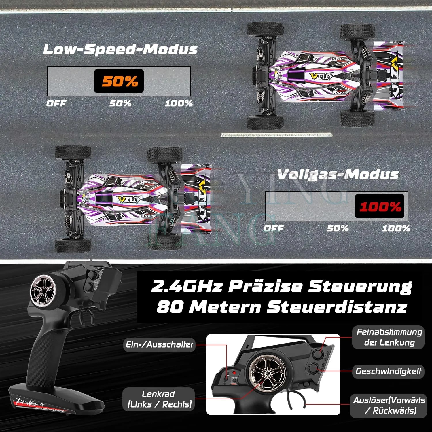 Coche Teledirigido WLtoys Todoterreno 4WD 2.4G hasta 75 km/h