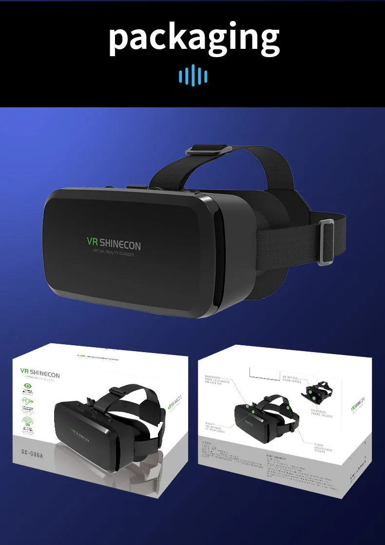Gafas VR, Auriculares 3D, Dispositivos de Realidad Virtual, Casco, Lentes Viar, Gafas para Teléfono Inteligente, Controlador de Juegos Inteligente, Set de Visión