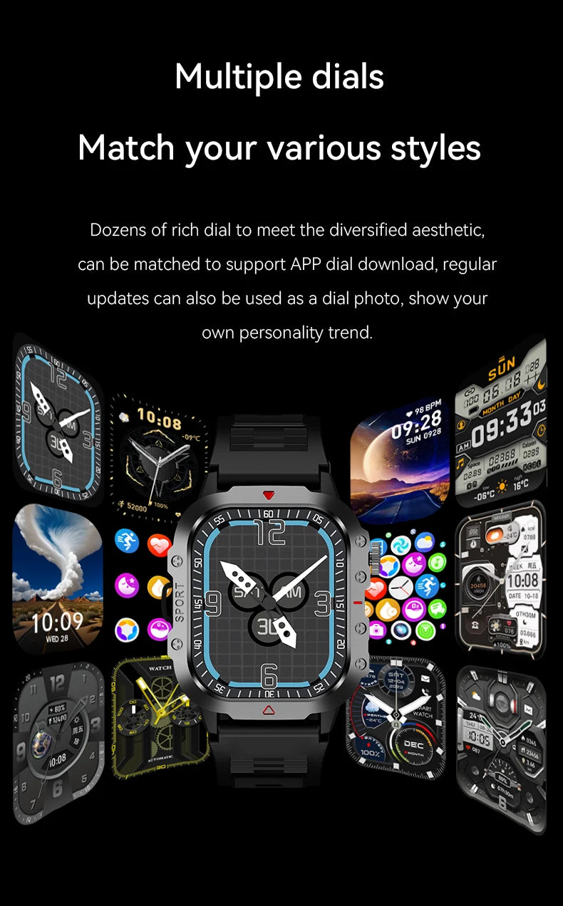 Reloj inteligente con llamada Bluetooth, electrónica, reloj inteligente militar, reloj de Fitness Digital, relojes de regalo para hombre y mujer, iOS, Android 2025, nuevo