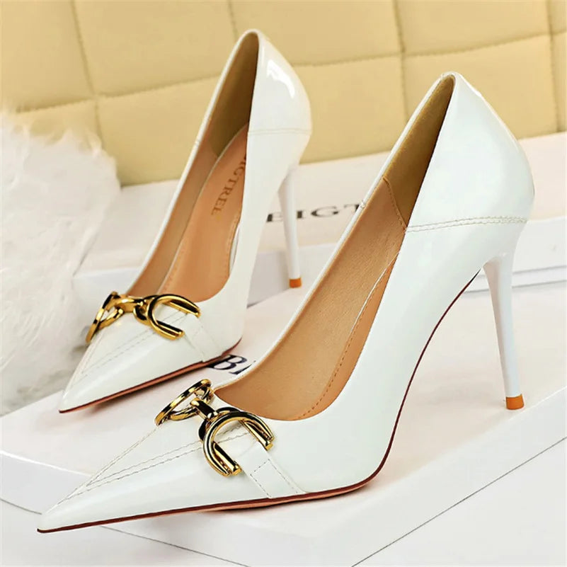 Zapatos de Tacón Alto Stiletto con Hebilla para Mujer