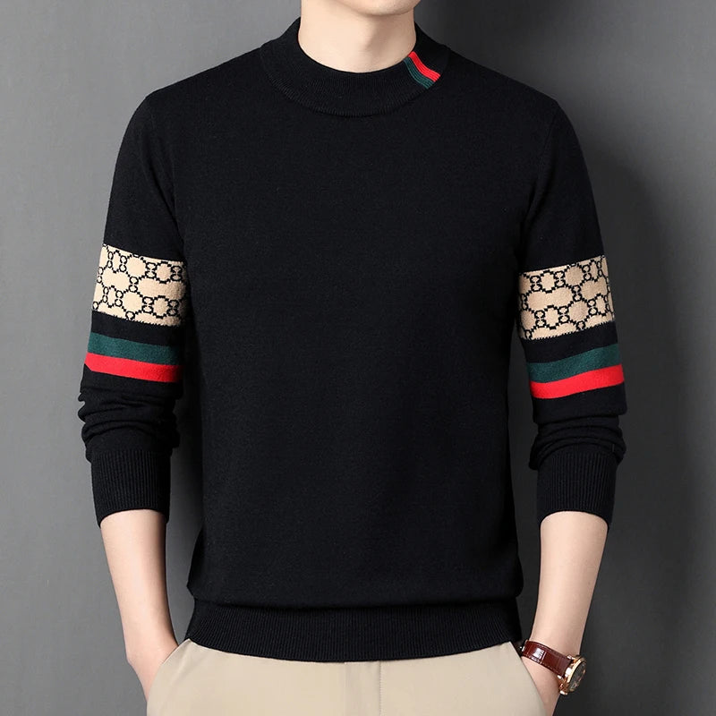 Suéter Jacquard de Cuello Redondo para Hombre