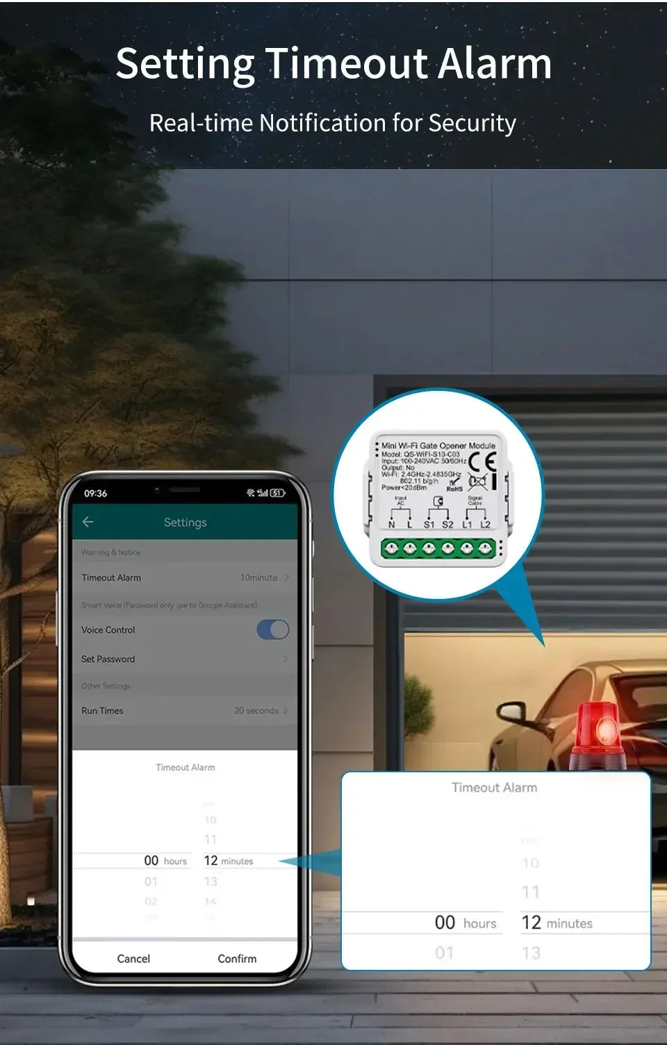 Controlador de Puerta de Garaje Tuya WiFi Zigbee