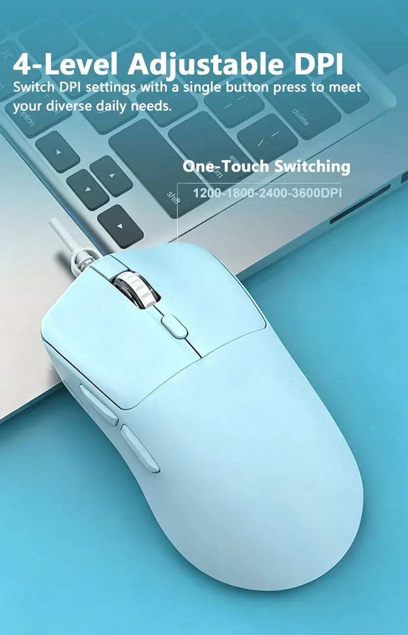 Mouse con Cable Lenovo M3, Ergonómico, 6 Botones, DPI Ajustable