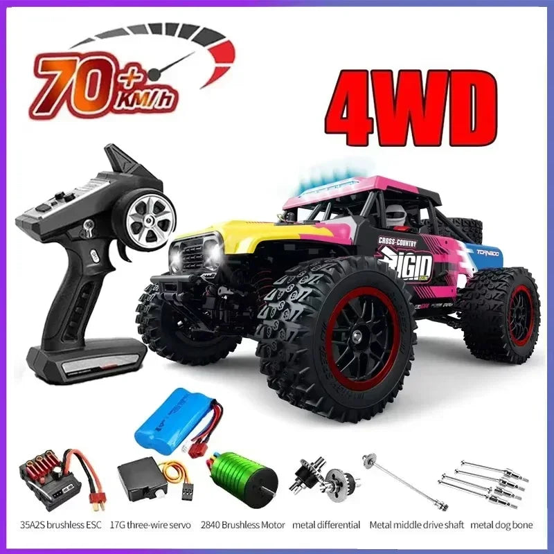 JJRC -Q130 sin escobillas de alta velocidad 70 KM/H4X4 todoterreno 2,4G 4WD Control remoto RC coche 4WD Racing Monster Racing Boy juguete para regalo 1:16