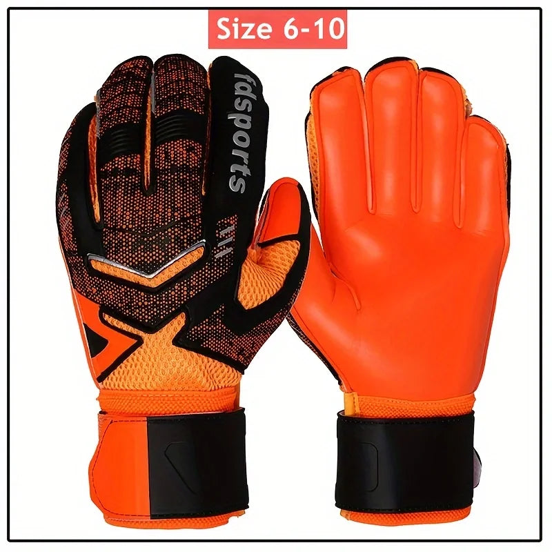 Guantes de portero de fútbol profesionales para niños y hombres, látex de 4mm con protección para los dedos, Protector de guantes de portero de fútbol para niños y adultos