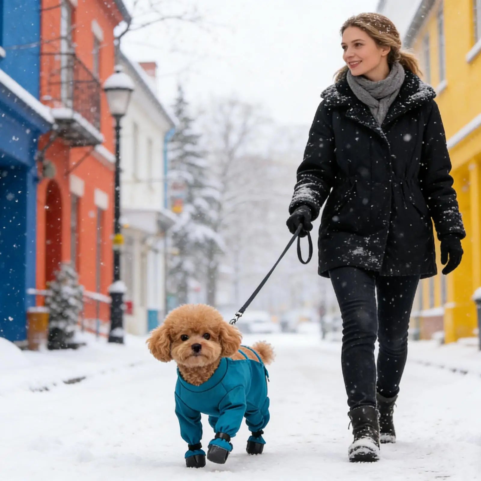Traje de Nieve para Perro con Botas Incorporadas y Tiras Reflectantes