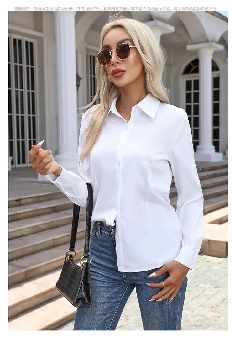 Blusa Elegante de Gasa con Botones para Mujer