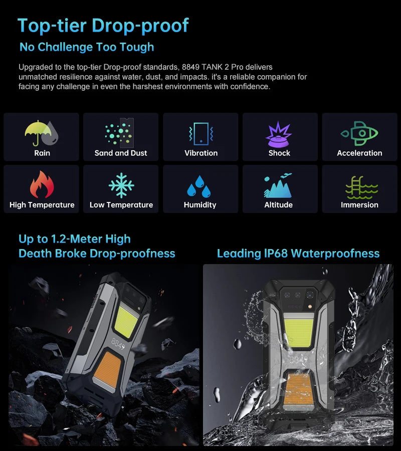 Smartphone Resistente 8849 Tank 2 PRO con Proyector DLP y Cámara 100MP