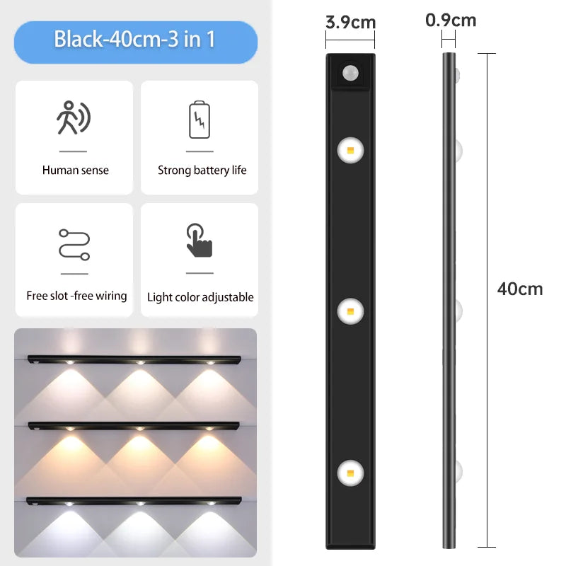 Luz LED Nocturna Regulable con Sensor para Armario