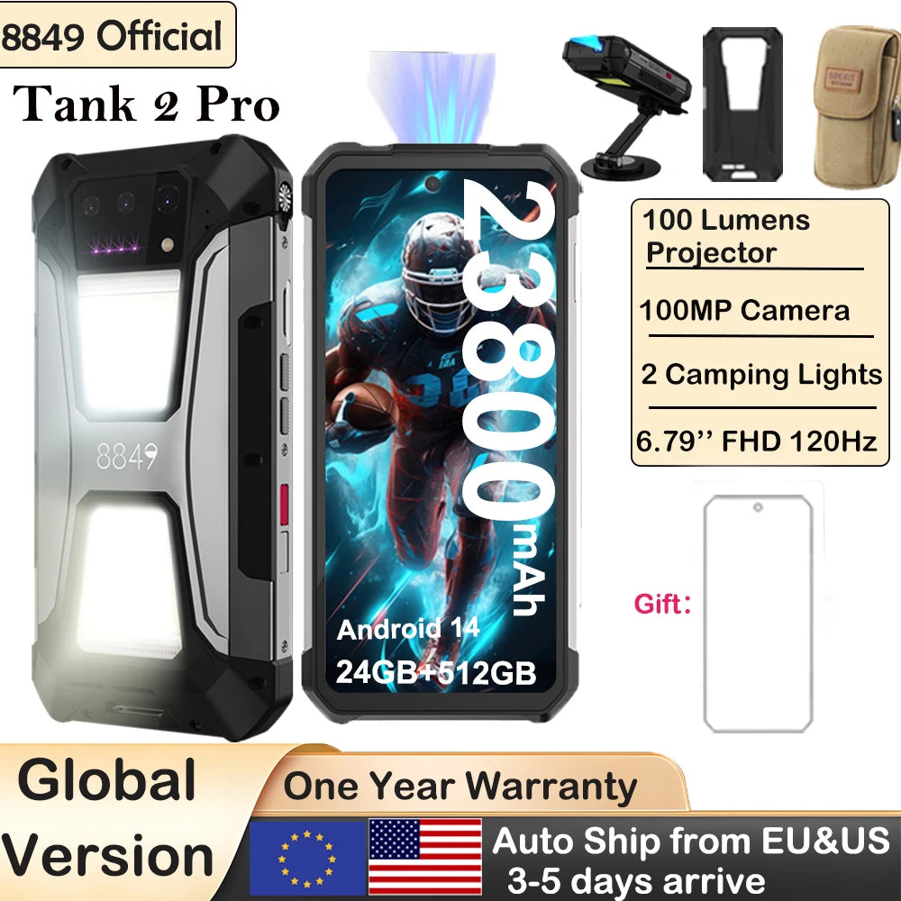 Smartphone Resistente 8849 Tank 2 PRO con Proyector DLP y Cámara 100MP
