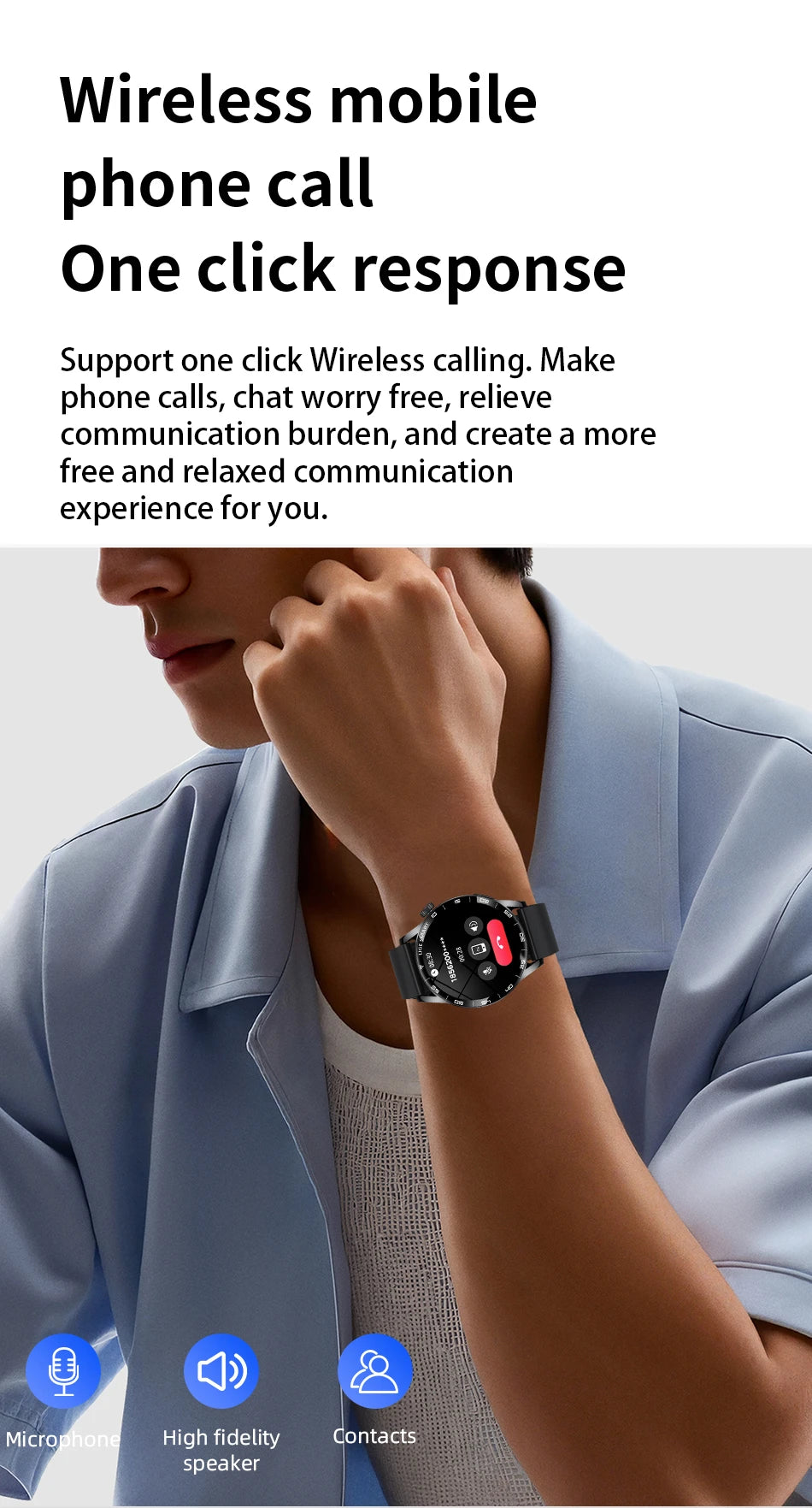 LIGE Reloj Inteligente HD 1.38 Bluetooth