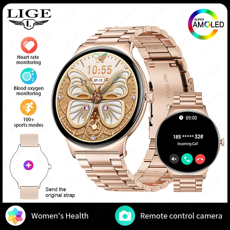 Reloj Inteligente LIGE AMOLED con Monitor Menstrual