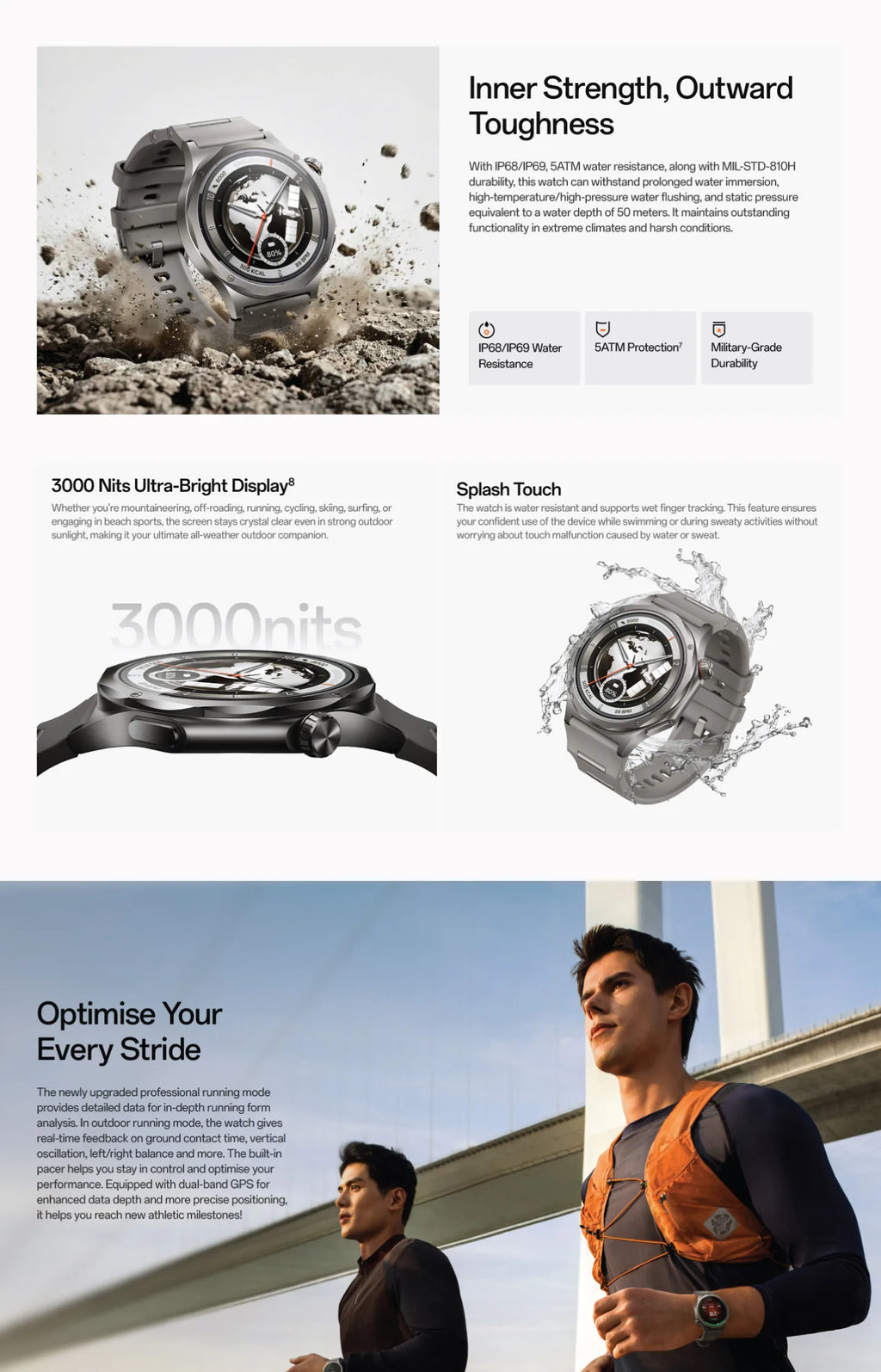 OPPO Watch X3 Reloj Inteligente AMOLED Titanio