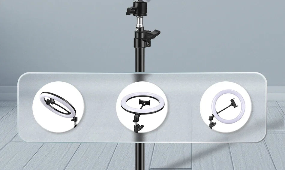 Luz de Video de 26CM, Anillo de Luz LED Regulable para Selfies, Lámpara de Anillo USB con Soporte de Trípode Opcional para Grabación de Video y Maquillaje