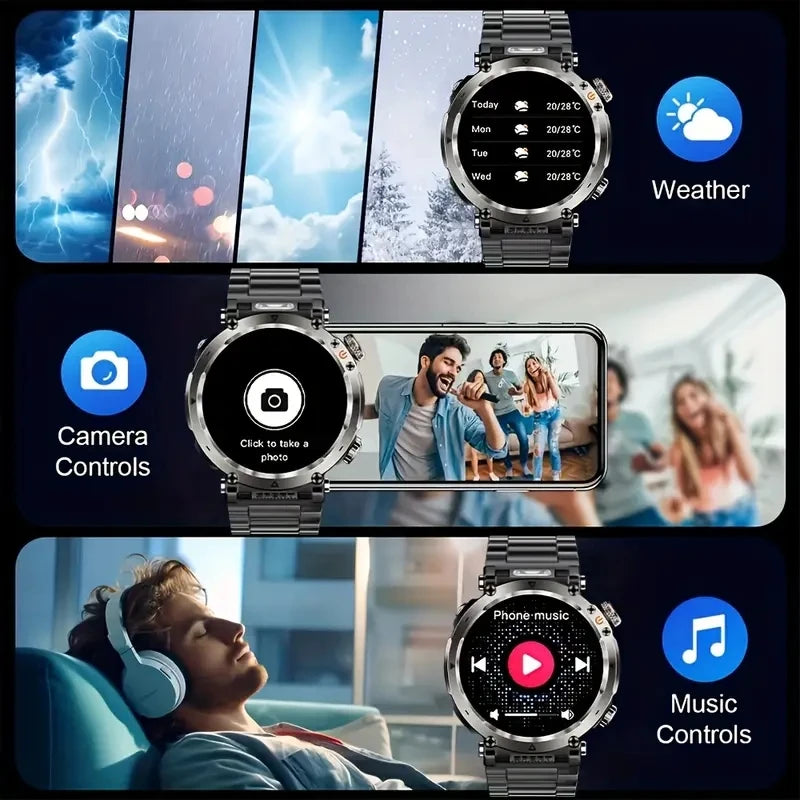 Reloj Inteligente Deportivo Brújula Linterna 600mAh