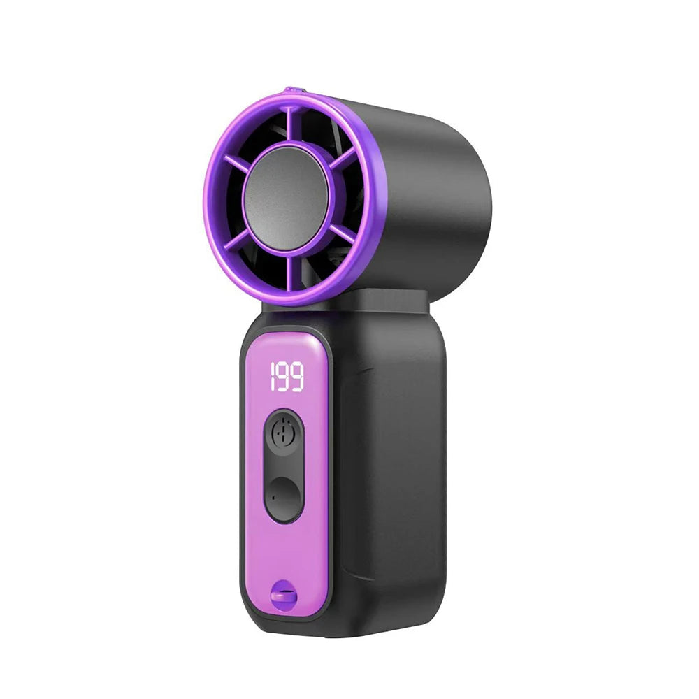 Mini ventilador portátil recargable con pantalla LED y 199 velocidades