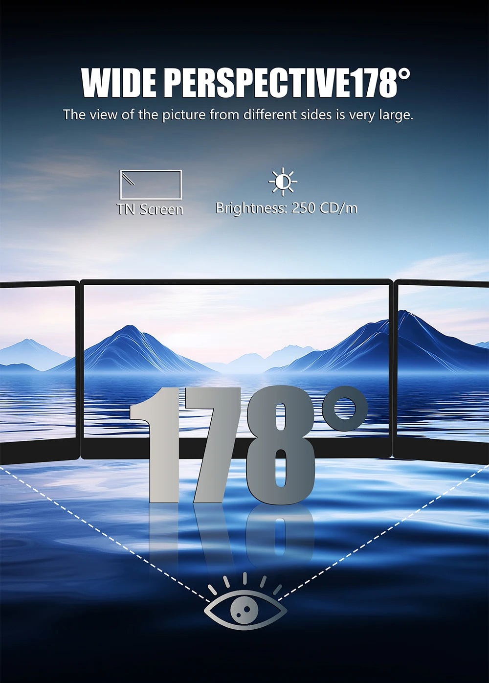 MUCAI N140-S36 Pantalla portátil 14 pulgadas 60 Hz Resolución 1366*768 TN Panel 250cd/ ㎡   Monitor portátil de respuesta de brillo 3 ms