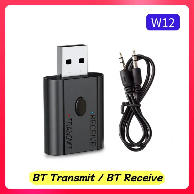 Adaptador USB Bluetooth 5.3 2 en 1 Receptor Transmisor Audio AUX 3.5mm