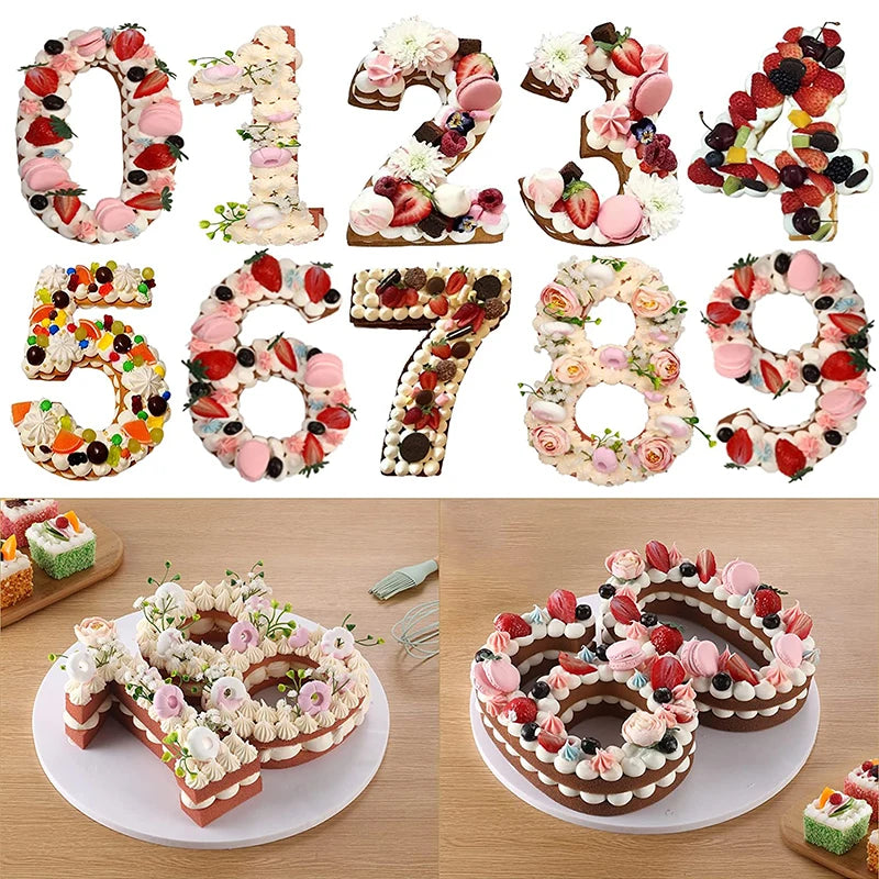 LMETJMA-Molde de pastel con números grandes 3D, 10 pulgadas, 0-9, moldes digitales de silicona para pasteles, formas para hornear para cumpleaños y aniversario de boda, JT131
