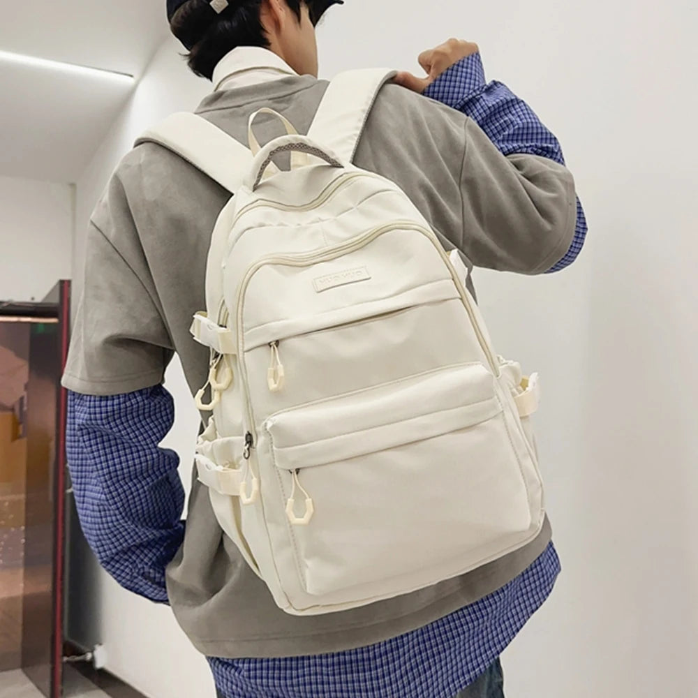Mochila de Nailon con Puerto USB, Múltiples Bolsillos para Escuela y Trabajo