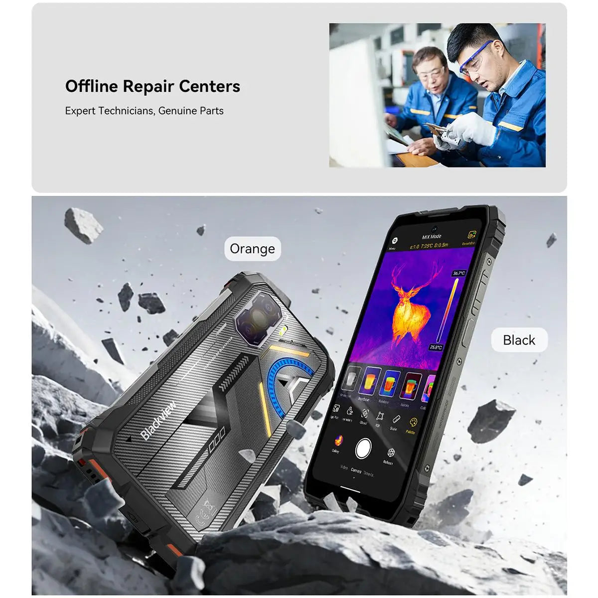 Blackview ROCK 3 Celular Resistente con Cámara Térmica 108MP y Batería 10000mAh