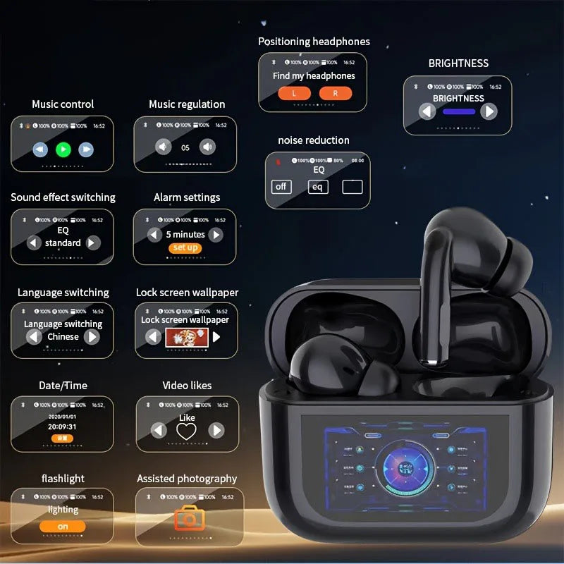 Auriculares inalámbricos ANC con pantalla LED y cancelación de ruido YX30, cascos deportivos con Bluetooth y micrófono para auriculares Xiaomi