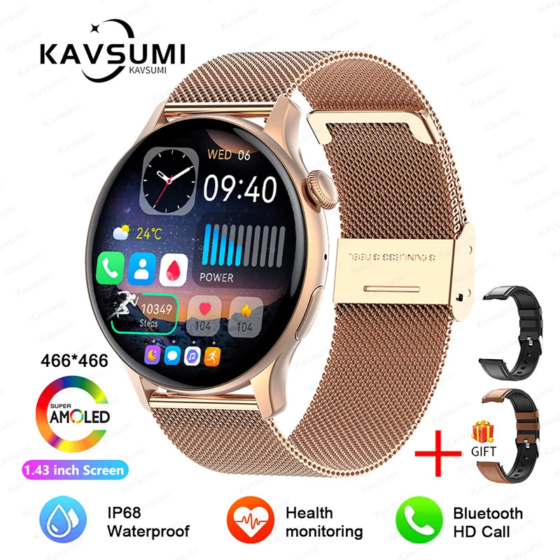 Reloj Inteligente NFC para Mujer con AMOLED, GPS y Llamadas Bluetooth