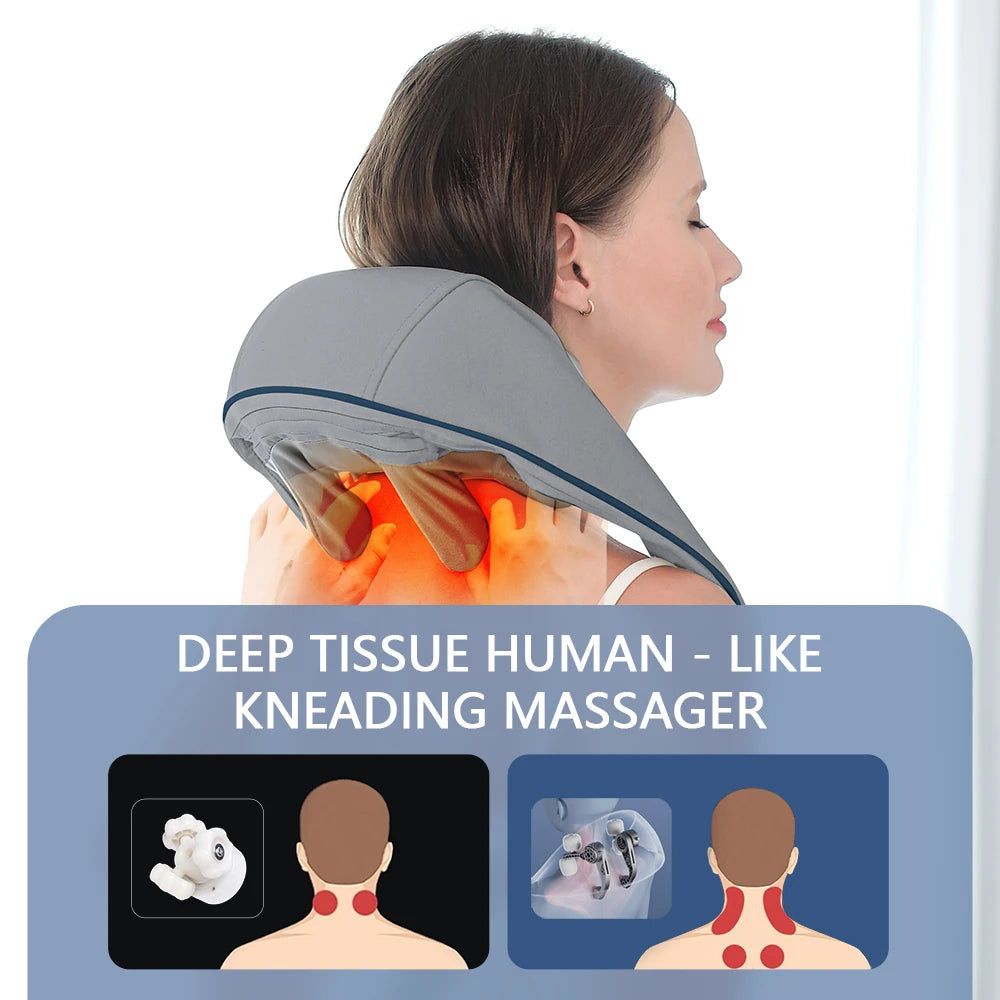 Masajeador Inalámbrico de Cuello y Hombros 26W con Motor