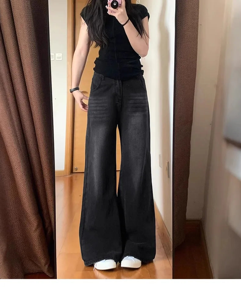 Pantalones Vaqueros Rectos de Lana Gruesa para Mujer, Terciopelo, Invierno