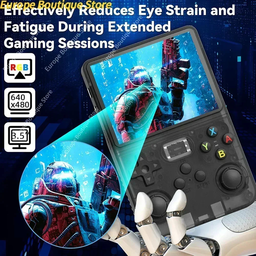 Consola de Juegos Portátil Retro R36S, Pantalla IPS de 3.5 Pulgadas, 64GB o 128GB