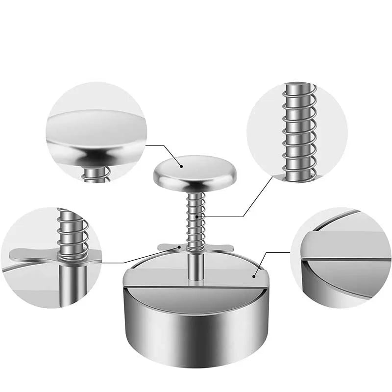 Prensa de carne para hamburguesas de acero inoxidable 304, molde para hacer hamburguesas, herramienta Manual para hacer pasteles, parrilla, carne, carne, cerdo, arroz, moldes para hacer prensa