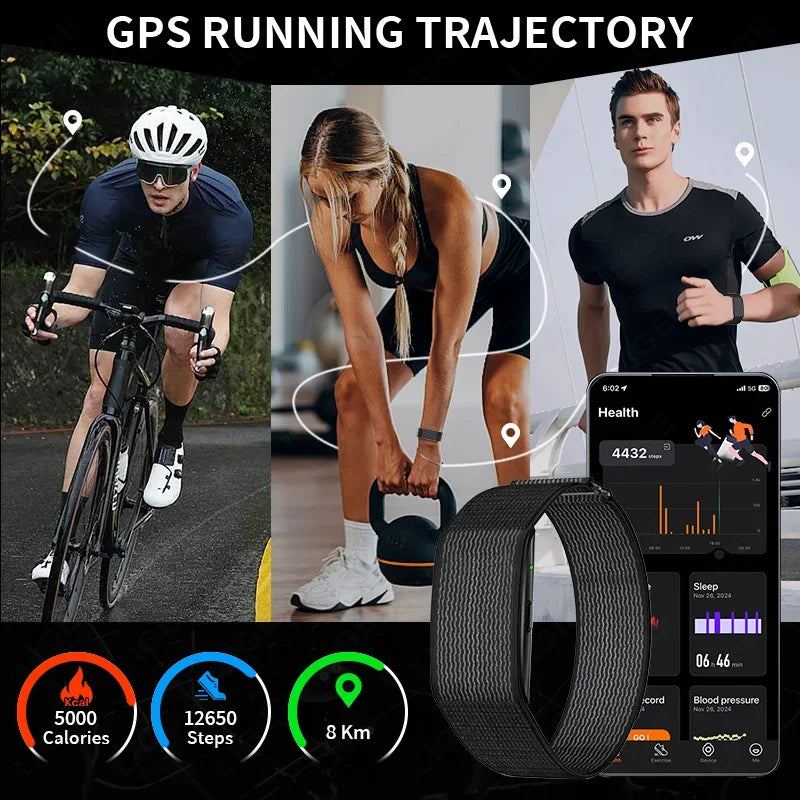 Pulsera inteligente LIGE sin pantalla con GPS y monitor de salud