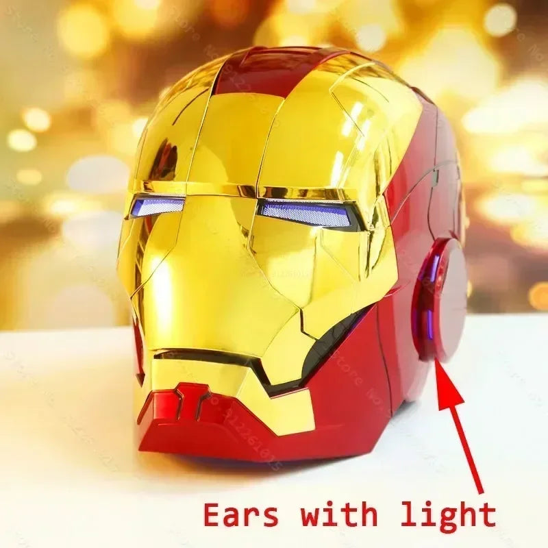 Casco de Iron Man de Marvel, Escala 1:1, MK50 MK5 MK17, con Control por Voz y Ojos Luminosos, Modelo Coleccionable para Adultos, Juguete de Navidad