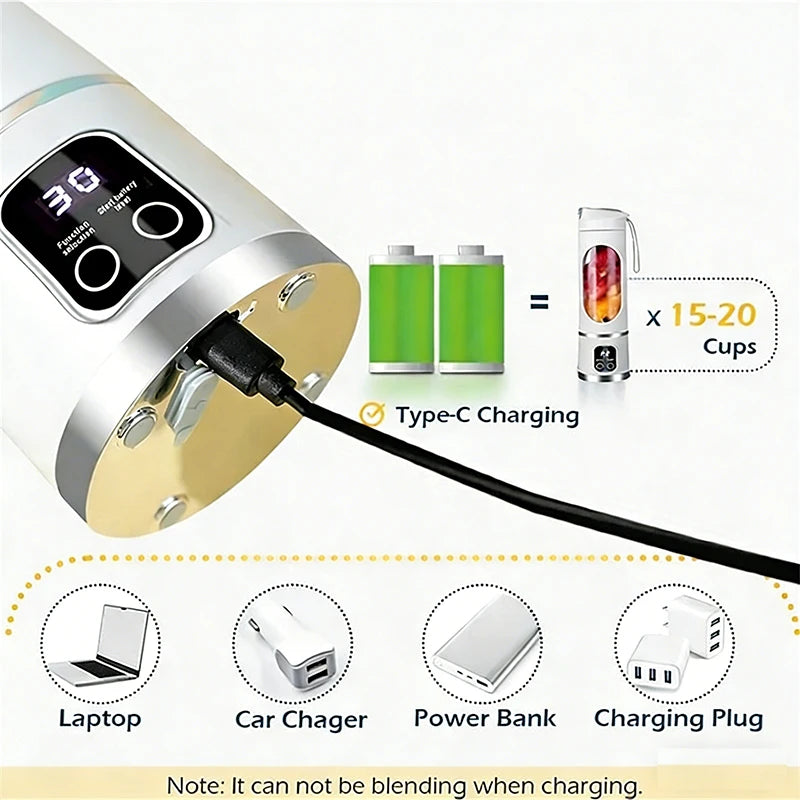 Exprimidor Eléctrico Portátil 450ml Recargable