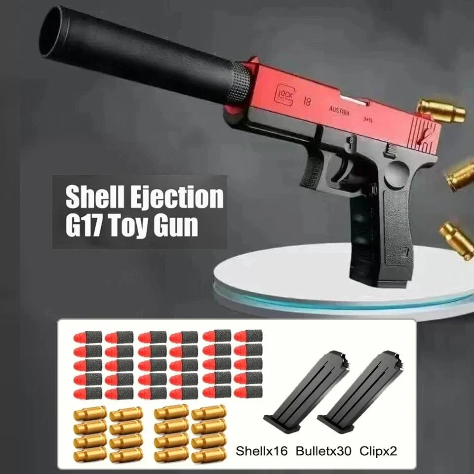 Pistola de juguete RG17 Desert Eagle con expulsión de casquillos, dardos de espuma, pistola de airsoft con silenciador, juego de disparos para niños, regalo para adultos.