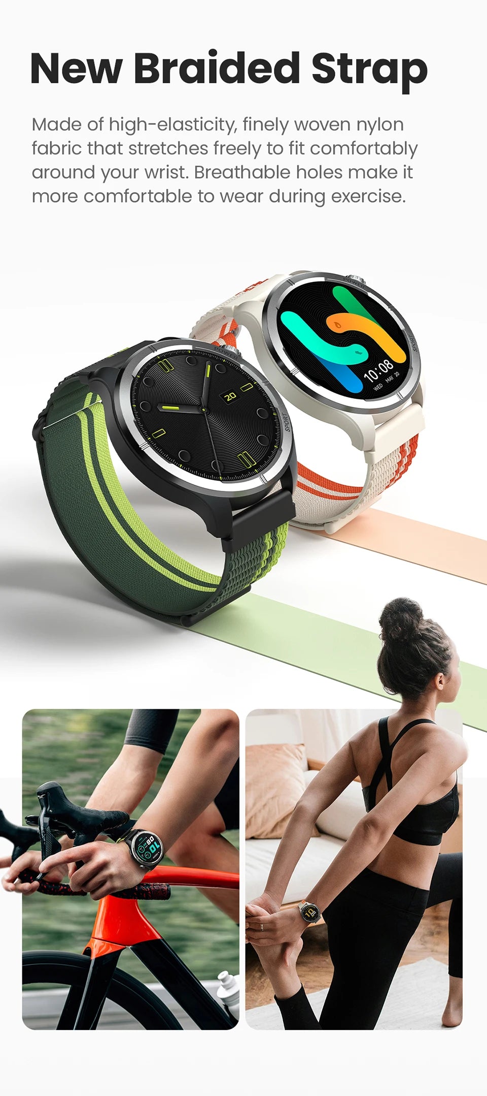 Reloj Inteligente Solar Neo con Pantalla HD, Control de Salud 24H y Llamadas