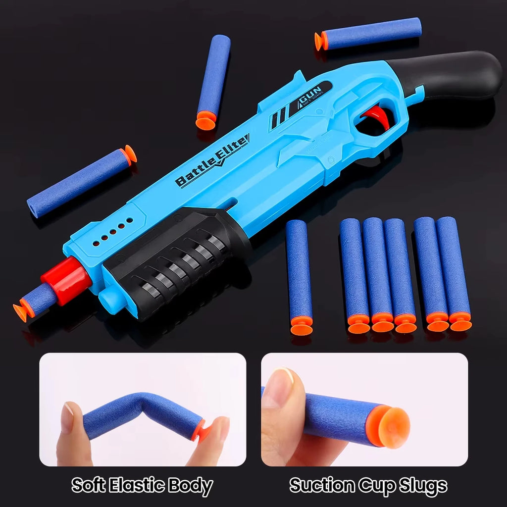 Lanzador de dardos de espuma Manual, bala suave duradera para exteriores, juguete de batalla, pistola de juego para niños y niñas, regalos de Halloween y Navidad