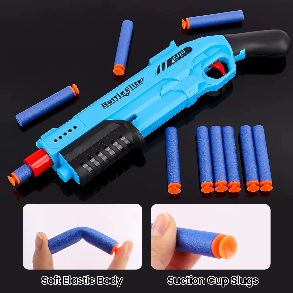 Lanzador de dardos de espuma Manual, bala suave duradera para exteriores, juguete de batalla, pistola de juego para niños y niñas, regalos de Halloween y Navidad