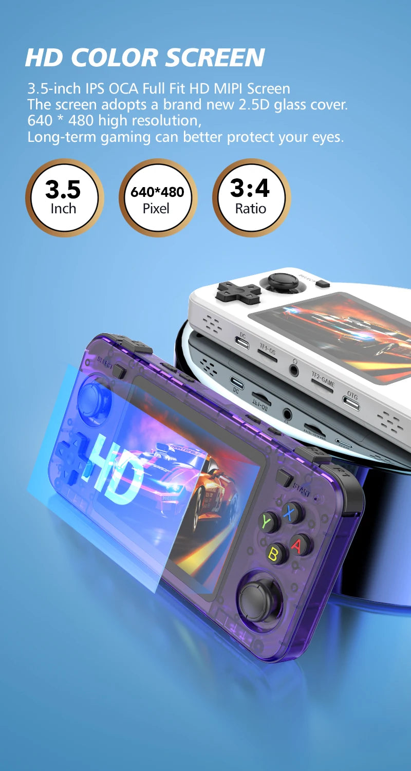 Consola de Juegos Retro R36H, Pantalla IPS 3.5 Pulgadas, Código Abierto
