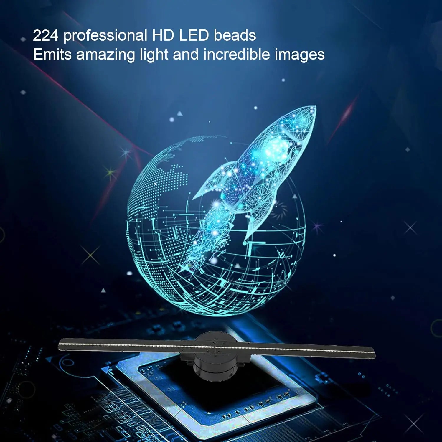 Ventilador Holográfico 3D WiFi 42CM Pantalla Publicitaria