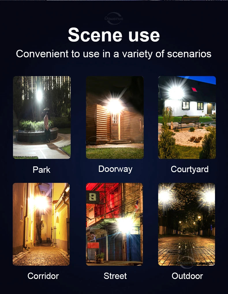 Lámpara Solar LED para Jardín con Sensor de Movimiento IP65